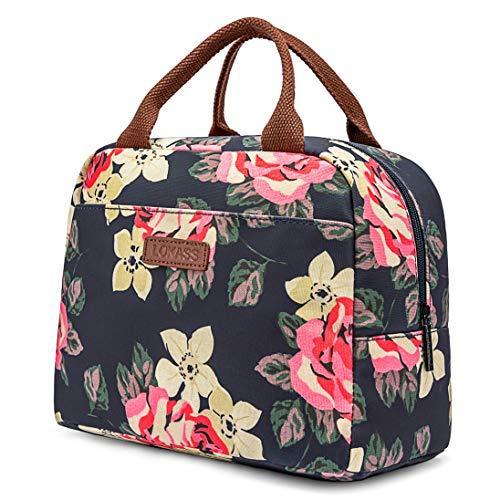 (Blue) - LOKASS Lunch Bag Cooler Bag Women Tote Bag Insulated Lunch Box Wat