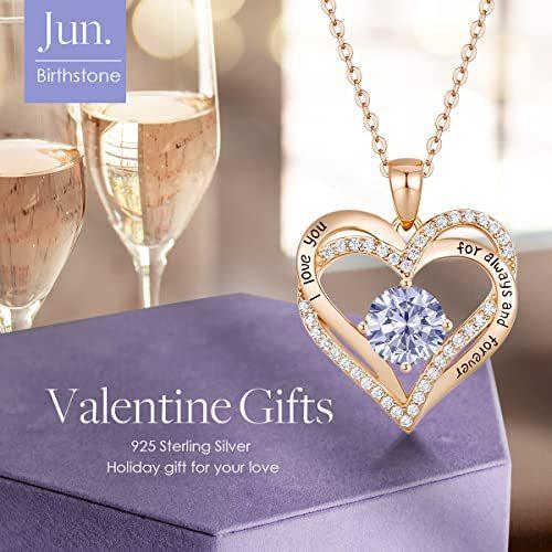 CDE Forever Love ハートペンダントネックレス レディース 925スターリングシルバー 誕生石ジルコニア付き 誕生日 バレンタインデー レディース CDE Forever Love ハートペンダントネックレス 925スターリングシルバー 誕生石ジルコニア付き 誕生日 バレンタインデー キュービックジルコニア