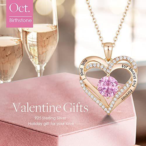CDE Forever Love ハートペンダントネックレス レディース 925スターリングシルバー 誕生石ジルコニア付き 誕生日 バレンタインデー レディース CDE Forever Love ハートペンダントネックレス 925スターリングシルバー 誕生石ジルコニア付き 誕生日 バレンタインデー ガールズ，