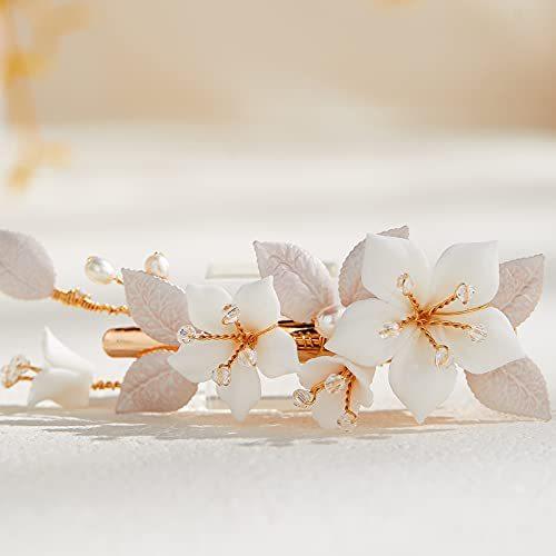 AW BRIDAL Flower Hair Clip for Wedding Hair Comb Barrette Bridal Hair Piece