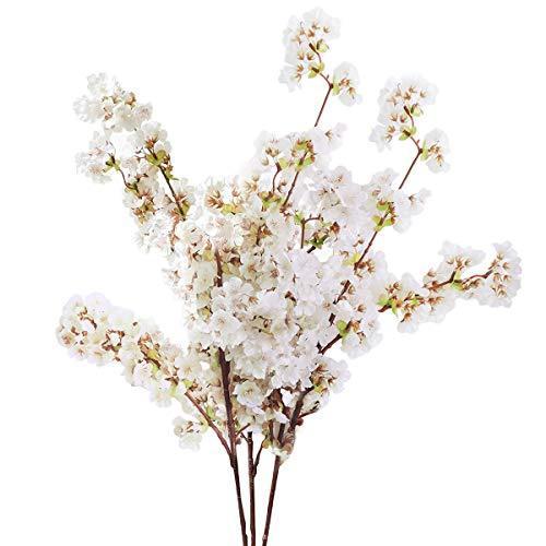 人気定番の Sunm ブティック 3個セット ホームデコレーション用 ウェディング アレンジメント 人工チェリーの花瓶 人工桜の木の茎 桜の枝 シルク コサージュ