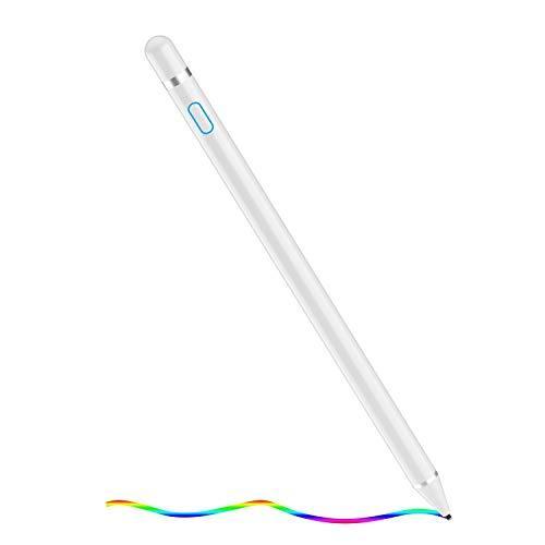 スタイラスペン デジタルペンシル 細字 アクティブペン タッチスクリーン用 iPhone iPadやその他のタブレットに対応 (ホワイト) タッチペン