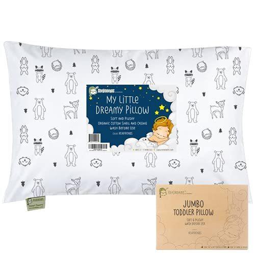 Toddler Pillow with Pillowcase, Jumbo 14x20 Soft Organic Cotton Toddler P :YS0000021731685411:JOYFUL Lab