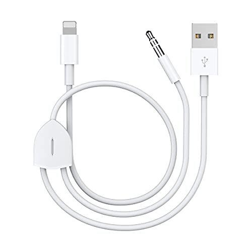 Upgraded 2 in 1 Audio Charging Cable Compatible with iPhone/iPad, Charge a