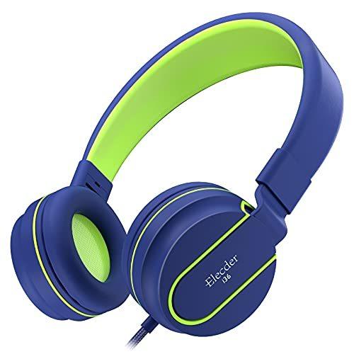 (Blue) - Kids Headphones, Elecder i36 Headphones with Microphone for Kids,｜joyfullab