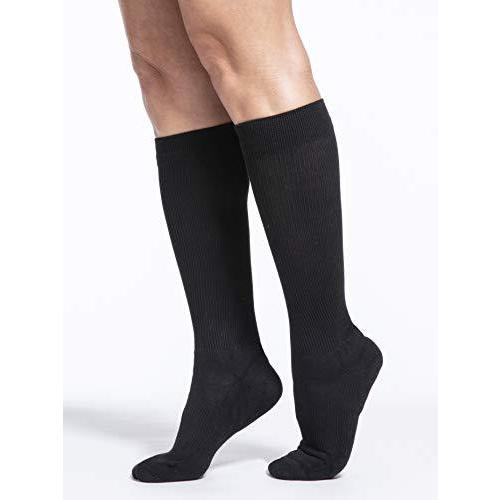 SIGVARIS Women’s Motion Cushioned Cotton 360 Closed Toe Calf-High Socks 20-