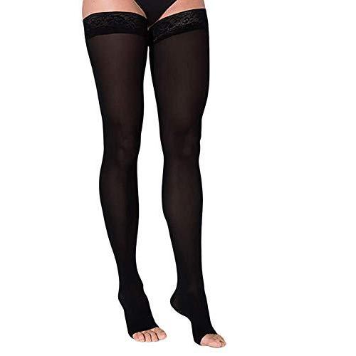 SIGVARIS Women’s Style Soft Opaque 840 Open Toe Thigh-Highs w/Grip Top 15-2