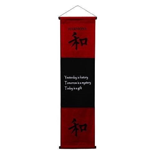 Large AffirmationスクロールWall Hanging ハーモニーインスピレーションメッセージバナー