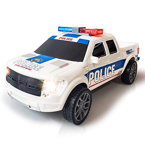 ArtCreativity Police Pickup Truck with LED Headlights and Sirens, Light-Up