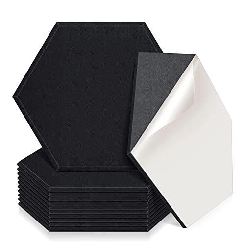 ZHERMAO 12 Pack Sound Proof Panels Hexagon Acoustic Panels， 14 X 13 X 0.4 I