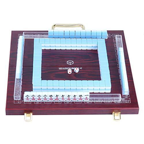 Erencook Miniature Chinese Mahjong Game Set with Foldable Table 144 Mini-Ti