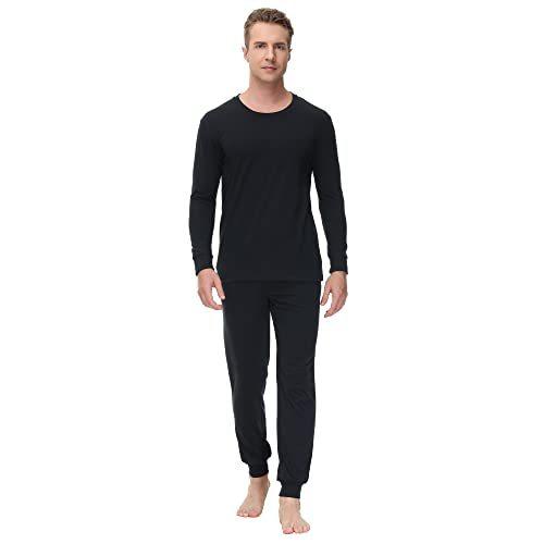 INK IVY Men Sleepwear Pajama Set Long Sleeve T-Shirt, Soft Tee, Loungewear