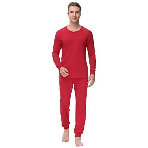 INK IVY Men Sleepwear Pajama Set Long Sleeve T-Shirt, Soft Tee, Loungewear