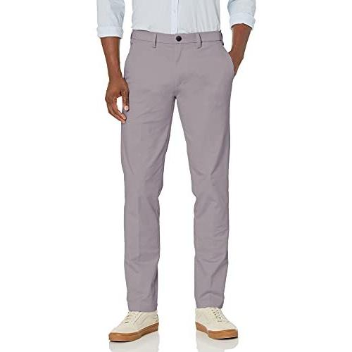 Haggar カジュアルパンツ Premium Comfort Khaki Flat Front Slim Fit Pant メンズ グレー 30W