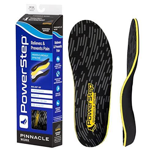 Powerstep unisex adult Pinnacle Work Arch Support Insoles Insole, Black, Me