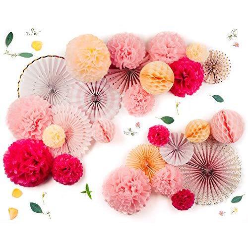 Papakit デラックス 折り紙 大型壁装飾セット 門灯 ガーデンライト ガーデンライトその他 ペーパーファンとポンポン詰め合わせ 誕生日パーティー Joyful イベント装飾 結婚式 ペーパーファンとポンポン詰め合わせ Lab ベビーシャワー Ys 売り値下