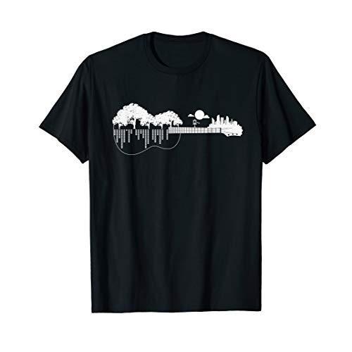 Disc Golf Flying Disc - Disc Golf Sunset Guitar T-Shirt