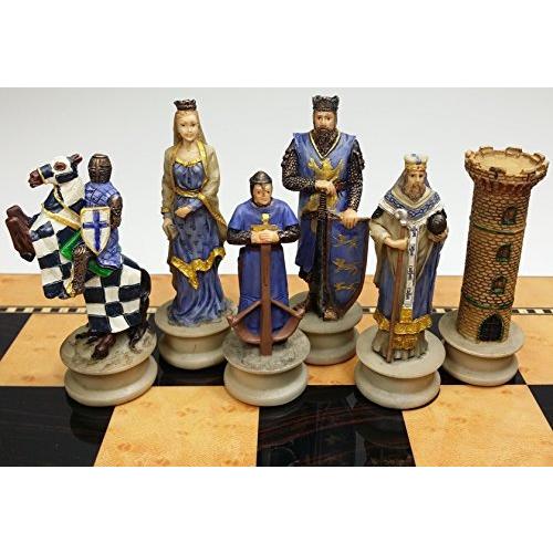 Medieval Times Crusades Knight Set of Chess Men Pieces Hand Painted