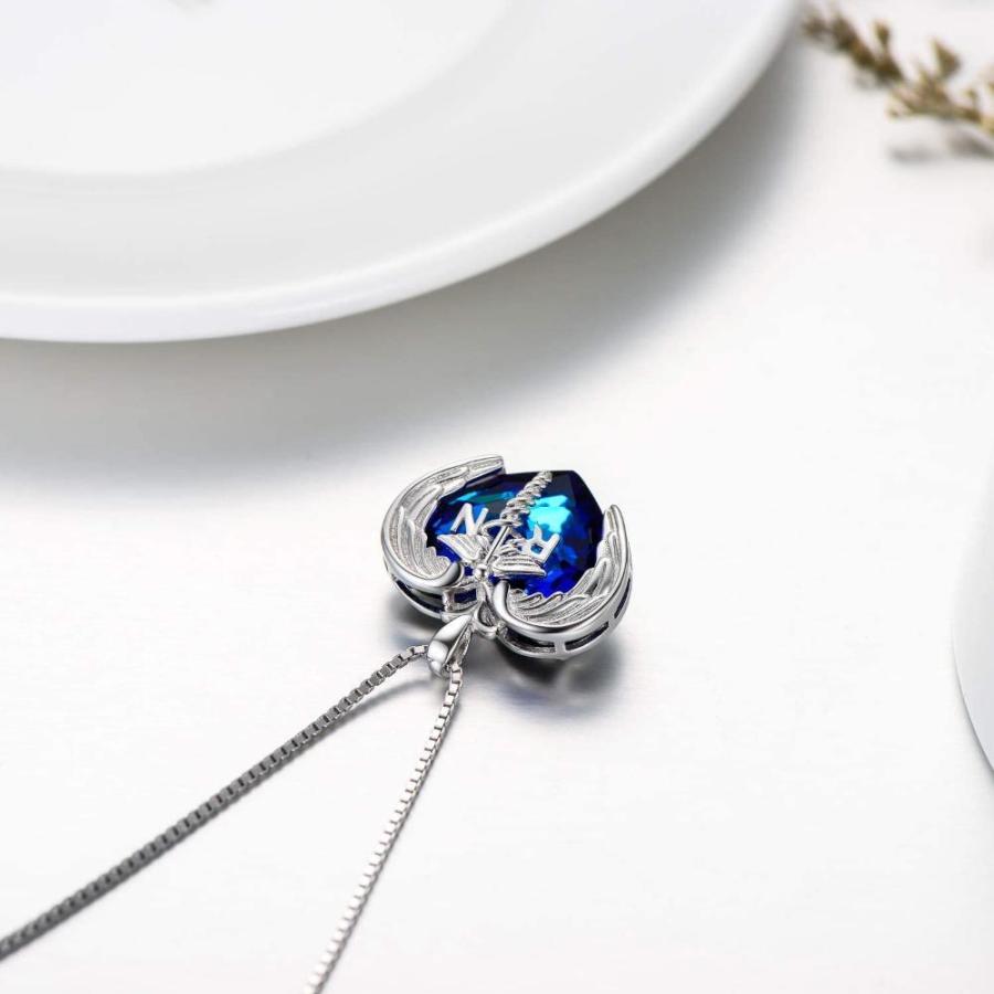 Aoboco スターリングシルバー 登録看護師 Rn カドゥケウス ペンダントネックレス エンジェルハートチャーム付き ブルーレッドオーストリアクリス Ys Joyful Lab 通販 Yahoo ショッピング