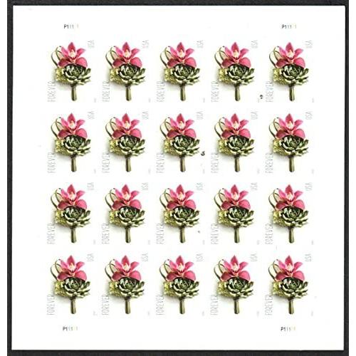 US Stamp 2020 Contemporary Wedding Boutonniere Sheet of 20 Forever Stamps  #5457