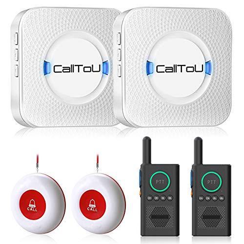 CallToU Caregiver Pager Wireless Call Button Alert System with Home Interco