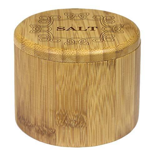 Totally Bamboo ソルトボックス 竹製収納ボックス 磁気回転蓋付き ケルトノットの彫刻入り｜joyfullab｜05