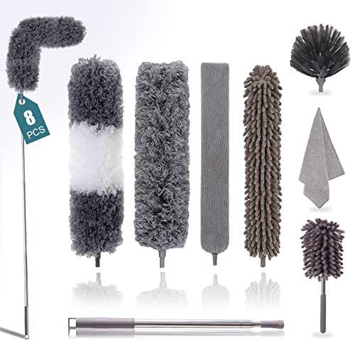 Microfiber Dusters for Cleaning 8 PCS, Ceiling Fan Dusters with 100 Extensi
