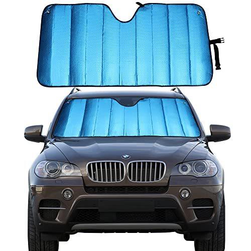 MCBUTY Windshield Sun Shade for Car Blue Thicken 5-Layer UV Reflector Auto