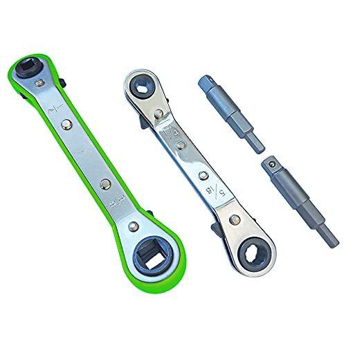 Grants Garage Refrigeration Tool Set 4 pack 1 Green Service Wrench (1/4， 3/