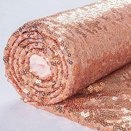 Feet Sequin Fabric by The 5 Yards Rose Gold Sequin Fabric for Sewing 【Silver】 Cos
