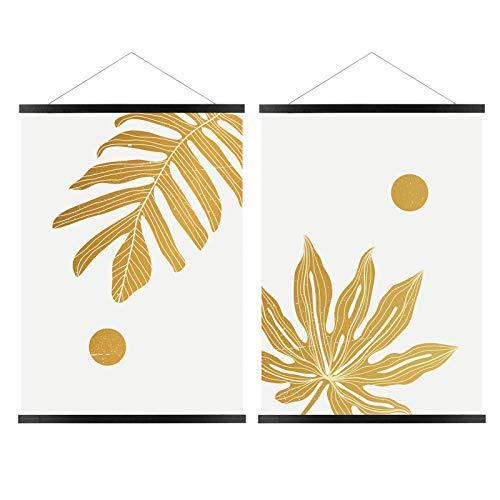 マグネット式木製ポスターフレームハンガー 14x22 14x20 14x24インチ ポスター/プリント/写真/地図/スクロール/キャンバスアート用 ブ