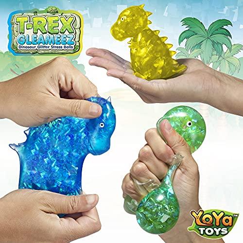 定番人気 YoYa Toys Gleameez T-Rex Stress Ball Fidget Toy | Glittery Dinosaur Squeeze