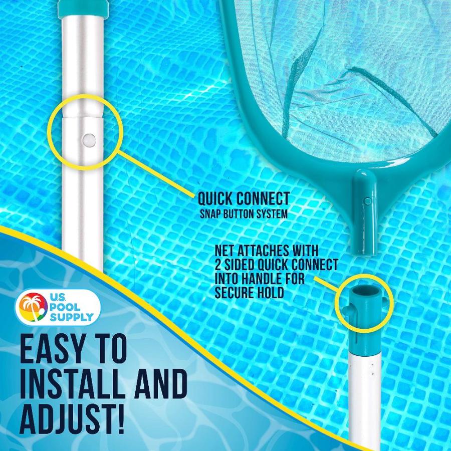 U.S. Pool Supply Swimming Pool 5 Foot Leaf Skimmer Net with 4 Aluminum Pole｜joyfullab｜05