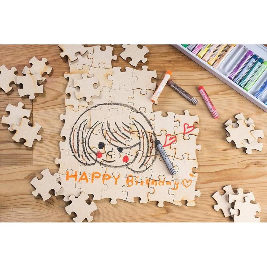 Blank Puzzle - 100-Piece Unfinished Wood Puzzle, Wooden Jigsaw Puzzles for｜joyfullab｜02