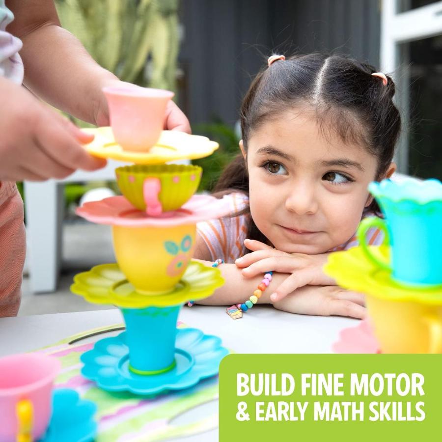 ベスト商品 Educational Insights Teacup Pile-Up Relay Game， Preschool Board Game， Gift