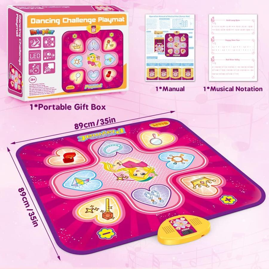 史博物館 Dance Mat， Toys for 3 4 5 6 7 8+ Year Old Girls， Electronic Musical Play Ma