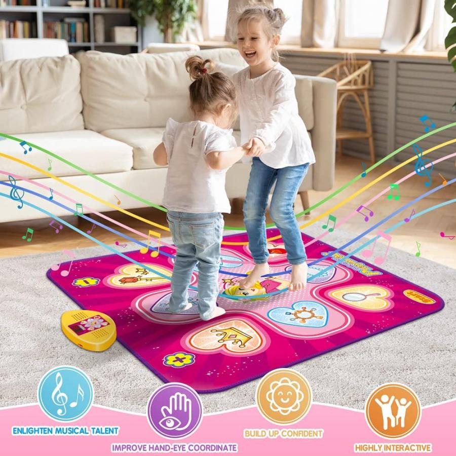 史博物館 Dance Mat， Toys for 3 4 5 6 7 8+ Year Old Girls， Electronic Musical Play Ma