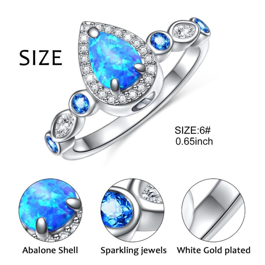 925 Sterling Silver Teardrop Urn Rings Hold Loved Ones Ashes, Blue Opal Cre｜joyfullab｜04