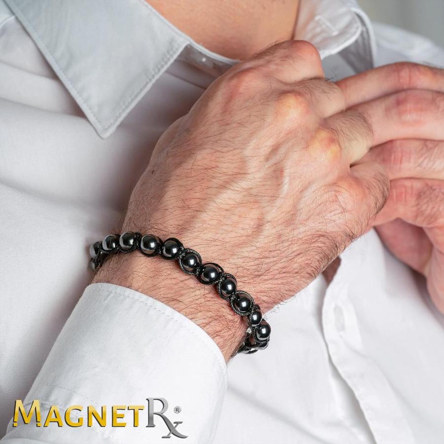 MagnetRX? Hematite Magnetic Bracelet - MAX Strength Natural Stones - Beaded｜joyfullab｜03