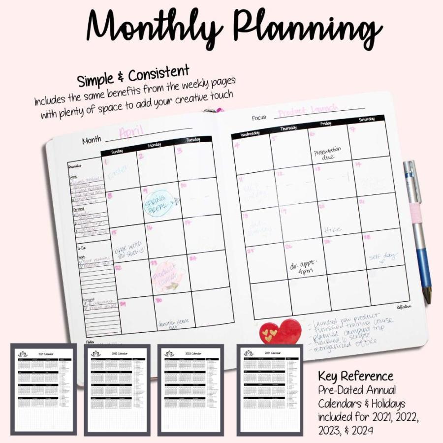 買い最安 Undated Daily Planner - The Seed Planner - Weekly， Monthly & Yearly Organiz
