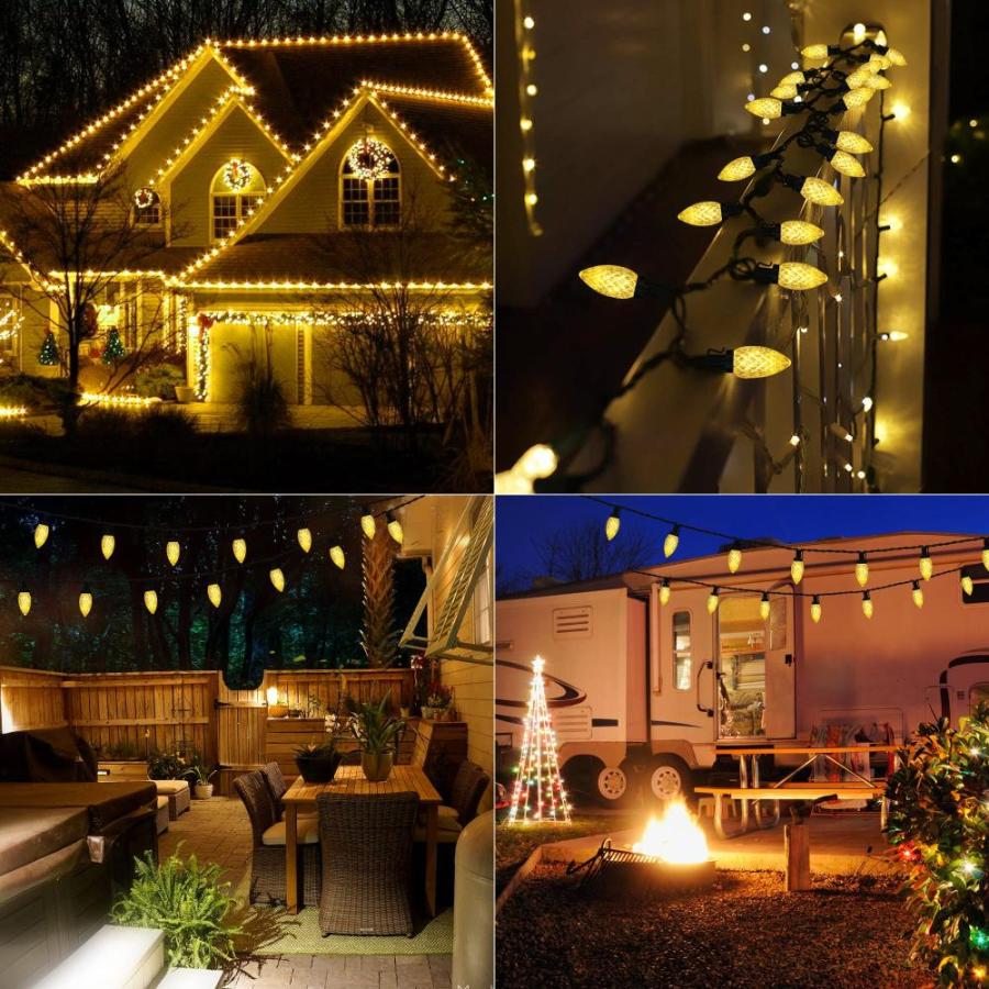 通販激安セール Toodour C9 Christmas Lights Outdoor， 33ft 50 LED Warm White Christmas Strin