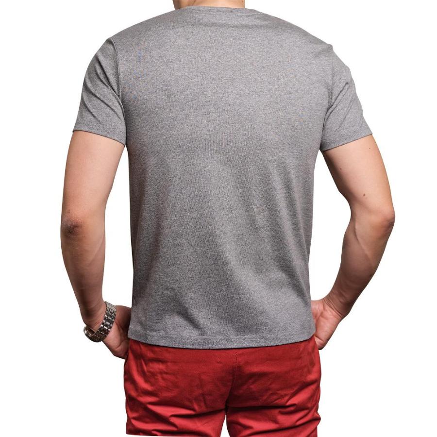 Hudson Wellesley Mens Cotton Crewneck Pocket T-Shirt (M, Heather Gray)｜joyfullab｜03