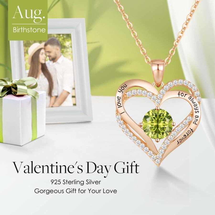 CDE Forever Love ハートペンダントネックレス レディース 925スターリングシルバー 誕生石ジルコニア付き 誕生日 バレンタインデー CDE br レディース Forever Love ハートペンダントネックレス 925スターリングシルバー 誕生石ジルコニア付き 誕生日 バレンタインデー キュービックジルコニア