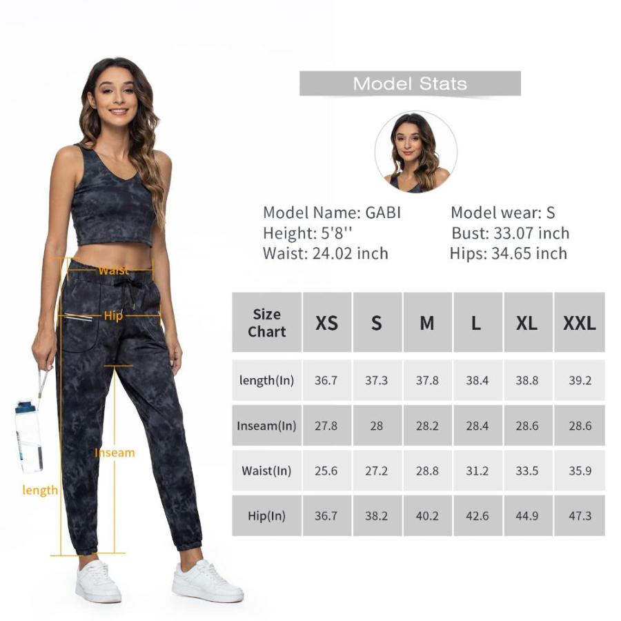 Haowind Joggers for Women with Pockets Elastic Waist Workout Sport Gym Pant
