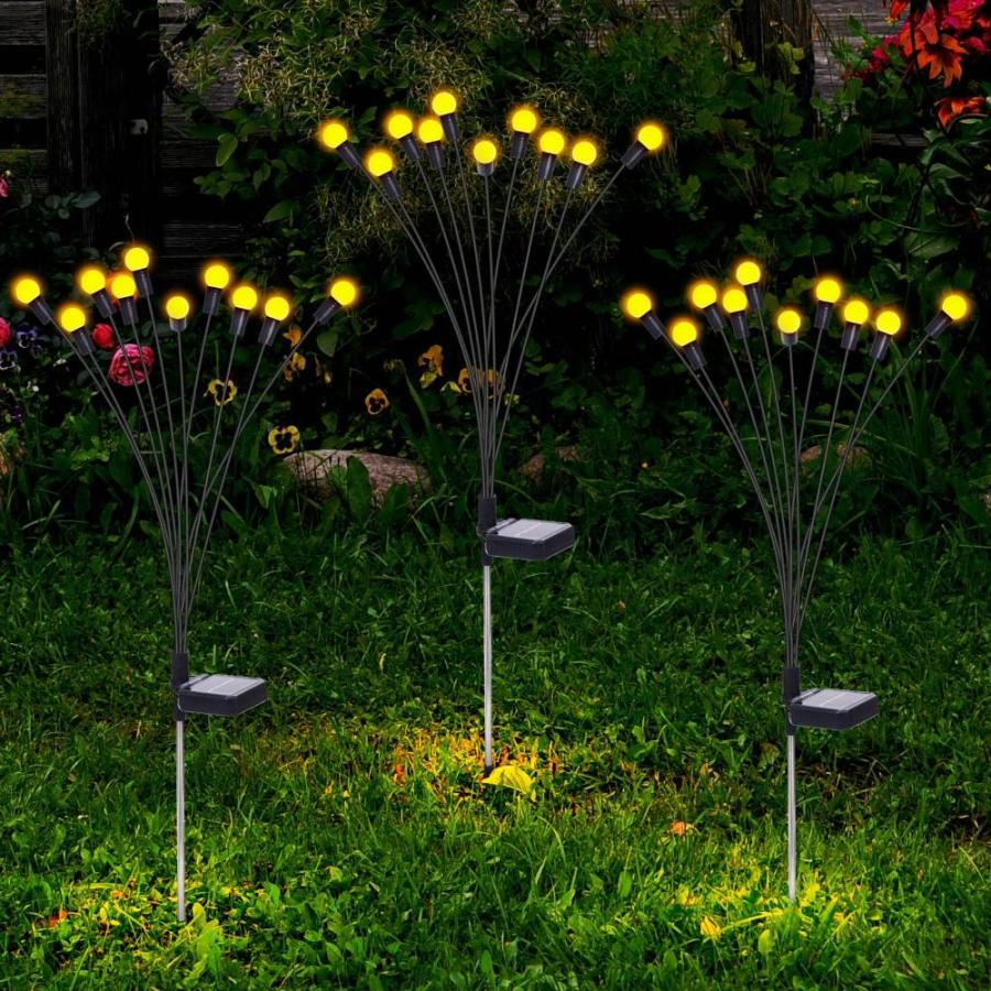 レビュー高評価の商品！ Ladwanka Solar Garden Lights，10 Led Firefly Lights Solar Outdoor， Waterproo