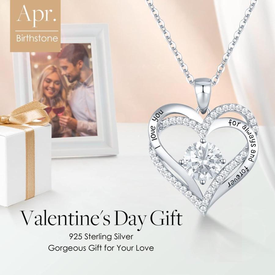CDE Forever Love ハートペンダントネックレス レディース 925スターリングシルバー 誕生石ジルコニア付き 誕生日 バレンタインデー CDE br レディース Forever Love ハートペンダントネックレス 925スターリングシルバー 誕生石ジルコニア付き 誕生日 バレンタインデー キュービックジルコニア