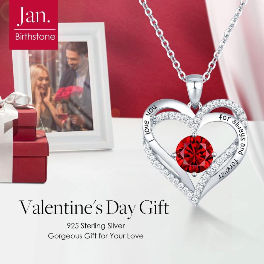 CDE Forever Love ハートペンダントネックレス レディース 925スターリングシルバー 誕生石ジルコニア付き 誕生日 バレンタインデー CDE