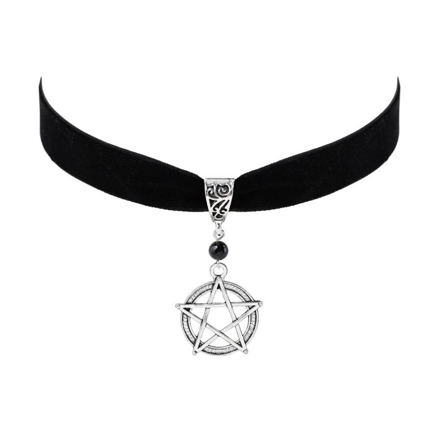 SACINA ゴシック五角形チョーカーネックレス 亜鉛合金五角形ペンダント ゴスジュエリーギフト レディース