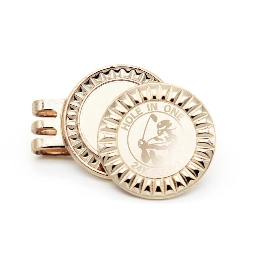 Vertini 24K Gold PT. Hole In One Golf 2 Ball Markers+ 1 Bottom Clip Set