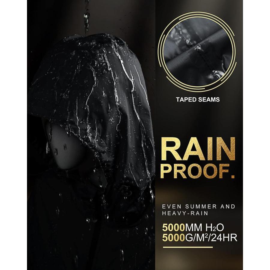 33,000ft Womens Long Rain Jackets with Hood Packable Waterproof